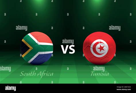 South Africa vs Tunisia football scoreboard broadcast template for soccer africa tournament 2023 ...