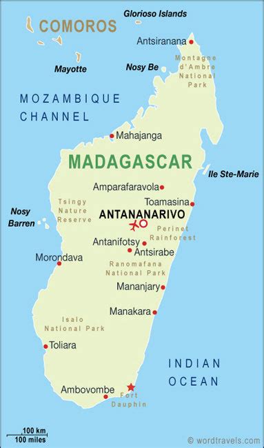 Madagascar Map, Madagascar Travel Maps from Word Travels