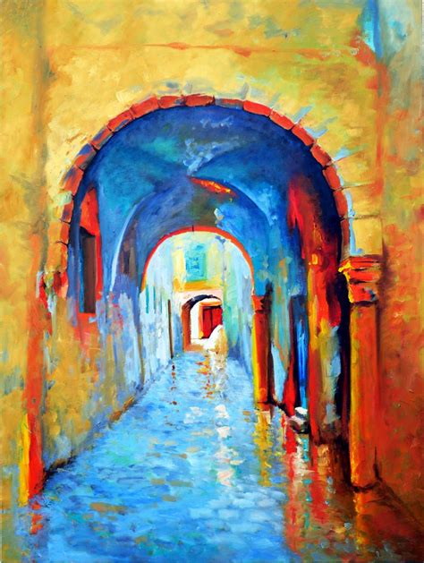 Acheter tunis medina NZ43 (2017) Œuvre d'art originale, Peinture par nejib zneidi (Tunisie ...