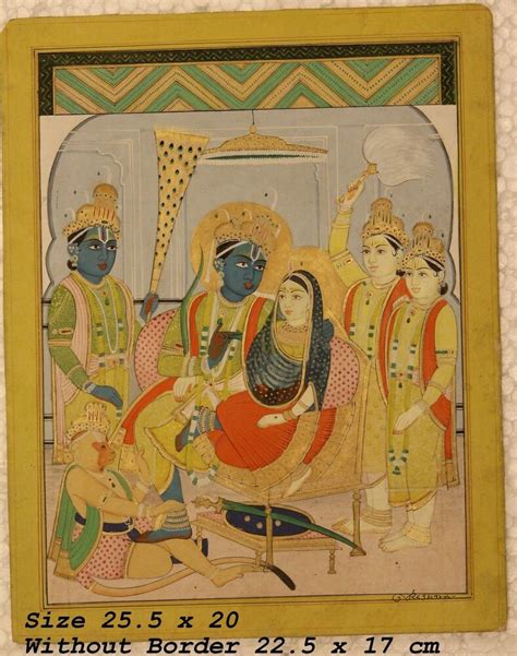 Miniature Paper Painting Art Lord Ram Sita Laxman Vintage Fine Handmade India #Asian | India art ...