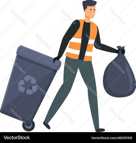 Garbage collector icon cartoon street Royalty Free Vector