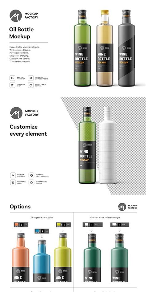 Oil Bottle Mockup 3657833 - Free PSD Templates | Bottle mockup, Oil ...