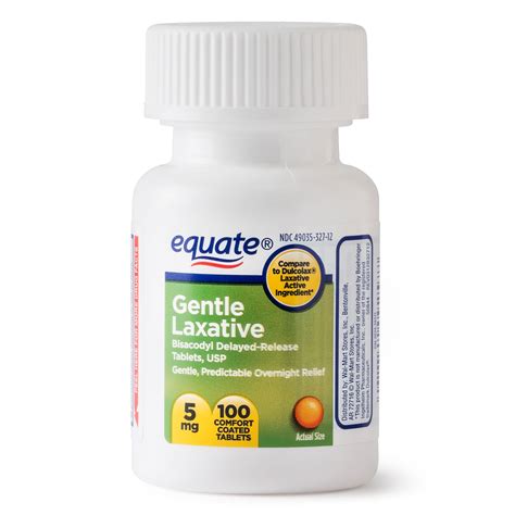 Buy Equate Bisacodyl Gentle Laxative Tablets for Adult Constipation, 5 mg, 100 Count Online at ...