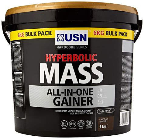 USN Hyperbolic Mass All-In-One Gainer Shake Powder, Chocolate, Strawberry, Vanilla 6 kg: Amazon ...