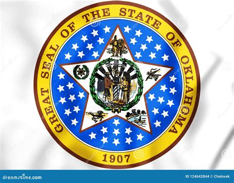 3D State Seal of Oklahoma, USA. Stock Illustration - Illustration of north, coat: 124642844