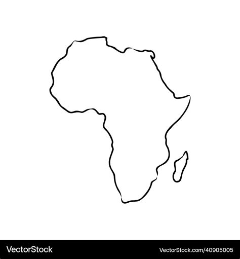 Africa map outline graphic freehand drawing Vector Image