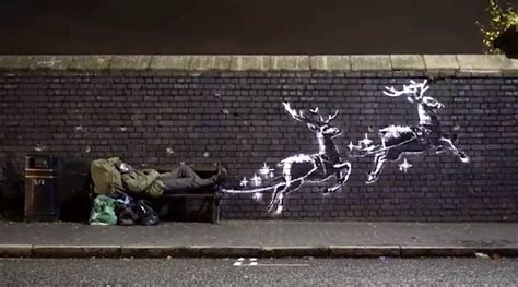 Banksy Christmas Mural Highlighting Homeless Crisis Appears In ...