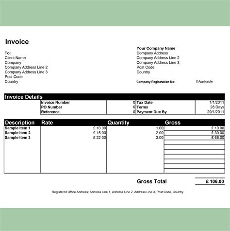 Download Invoice Template Excel Format Png Invoice Template Ideas