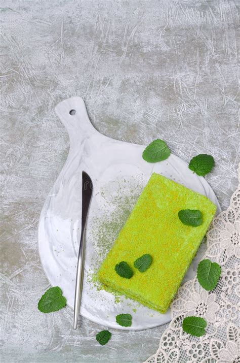 Traditional Green Sponge Cake Stock Photo - Image of food, fresh: 155826204