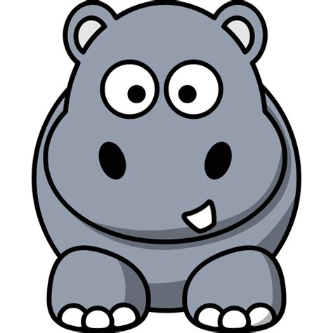 Vector graphics of happy cartoon hippo | Free SVG