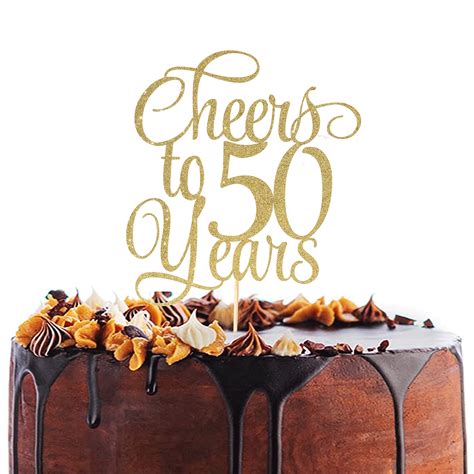 Buy Cheers to 50 Years Cake Topper - 50th Birthday Cake Topper,50 Cake ...