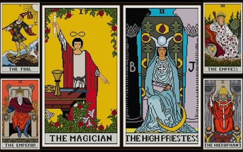 Major Arcana Tarot The Hierophant Card Design Cross Stitch Instant Download PDF Pattern Fiber ...