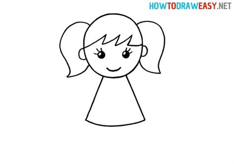 How to Draw a Girl for Kids - How to Draw Easy | Easy drawings, Elementary drawing, Drawings