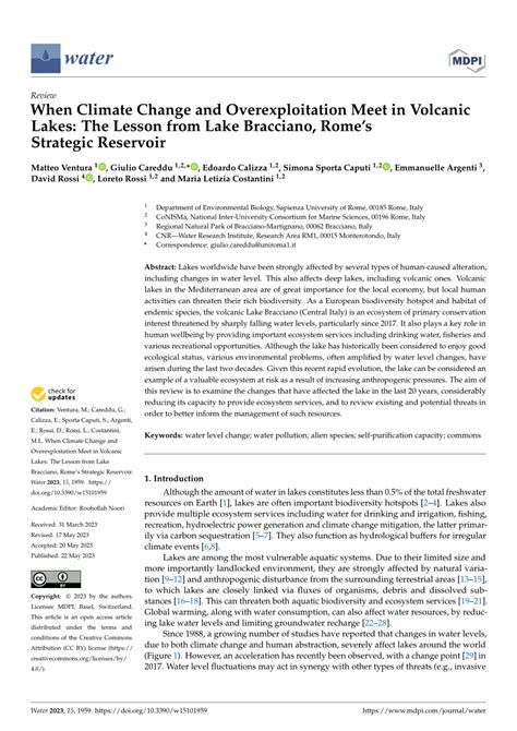 (PDF) When Climate Change and Overexploitation Meet in Volcanic Lakes: The Lesson from Lake ...