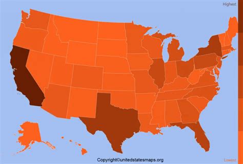 Printable US Heat Map - United States Maps