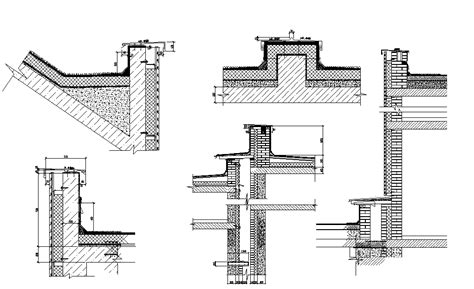 Parapet Wall Detail Elevation And Sectional Layout Dwg File Cadbull | Images and Photos finder