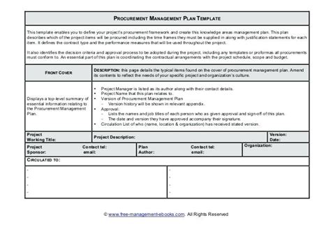 Procurement Management Plan - 10+ Examples, Format, Pdf