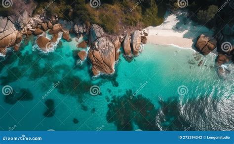 Drone View of Aerial View of the Sea, a Located Slide of Reef, Surf ...