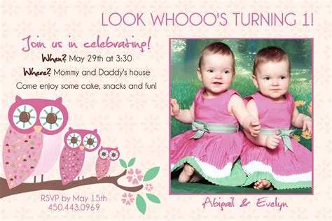 Twins birthday invitations | Invitations Ideas | First birthday ...