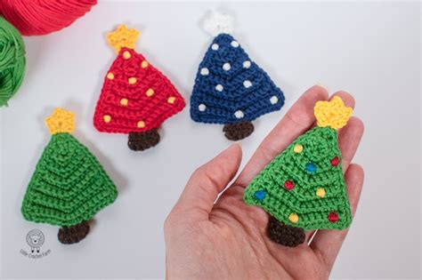 Fast Christmas Tree crochet applique free pattern