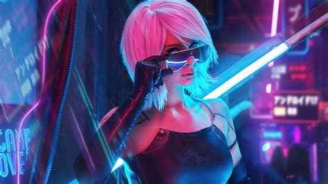 #8.2173, Cyberpunk 2077, Girl, Cosplay, 4K Wallpaper