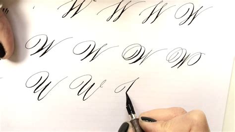 Modern calligraphy letter "W" - YouTube
