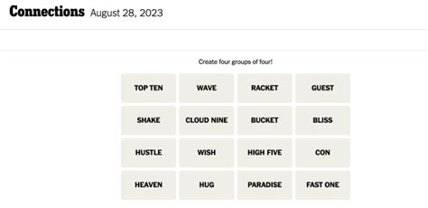 ‘Connections’ Hints and Answers for Monday, August 28, 2023 - Parade