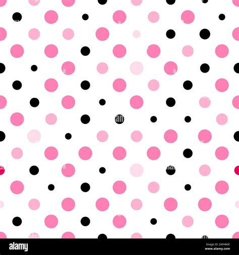 Seamless polka dot texture. Pink and black on white. Retro polka dots ...