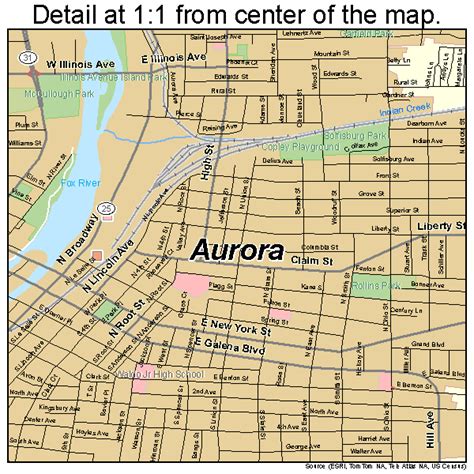 Aurora Illinois Street Map 1703012