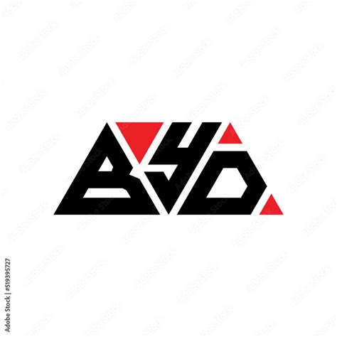 BYD triangle letter logo design with triangle shape. BYD triangle logo ...