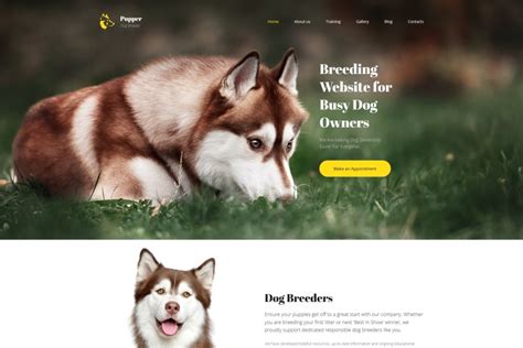 Free Dog Breeder Website Templates