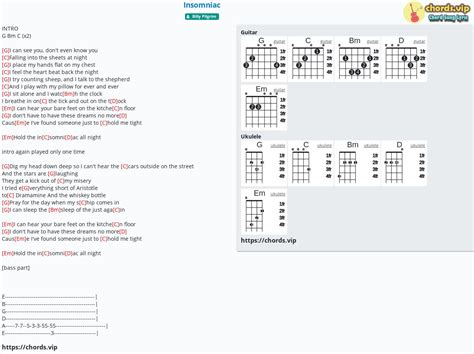 Chord: Insomniac - tab, song lyric, sheet, guitar, ukulele | chords.vip