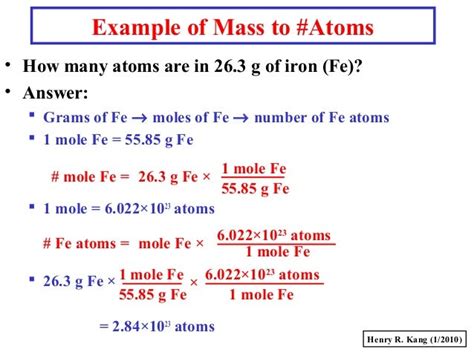 Atoms To Mass In Grams Converter - spacesclever