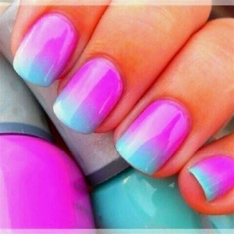 Pink and turquoise nails | Nails and nail art ideas | Pinterest