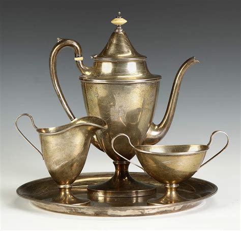 4 Pc. Sterling Silver Tea Set w/Tray | Cottone Auctions