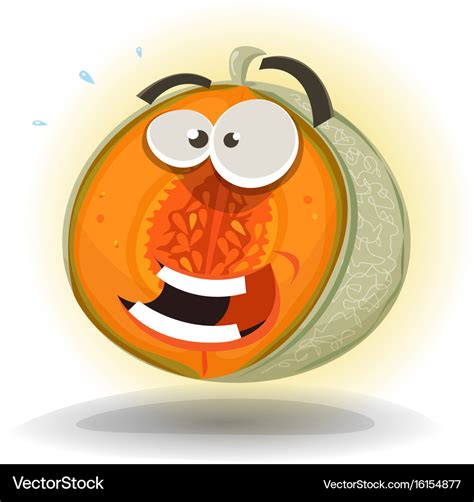 Cartoon funny melon character Royalty Free Vector Image