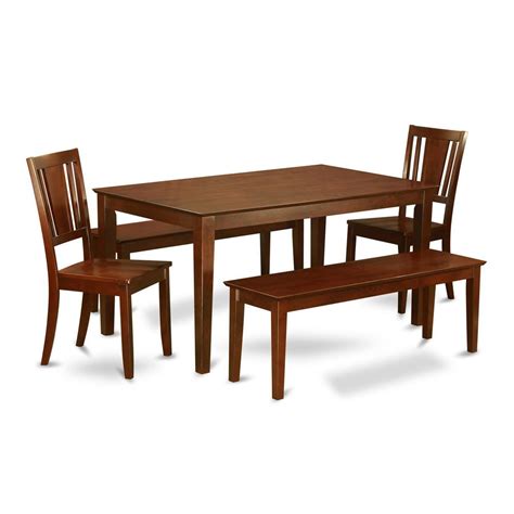 5 Pc Dining Room Set For 4-Dining Table And 2 Chairs And 2 Benches By ...