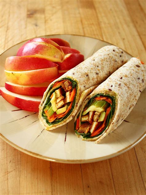 Tofu & Avocado Veggie Wrap (whole wheat flax wrap,... | Garden of Vegan