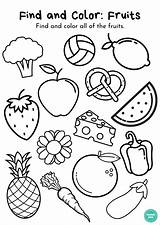 Fruits Coloring Worksheet  Kindergarten worksheets English sketch template