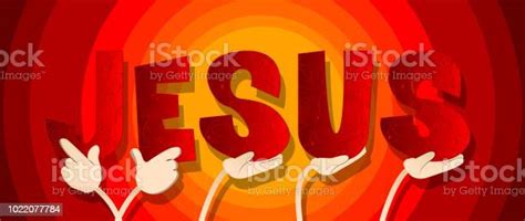 Hands Holding The Word Jesus Stock Illustration - Download Image Now ...