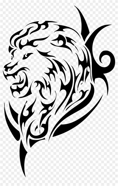 Tribal Clipart Lion - Tribal Lion Head Tattoo Designs - Free ...