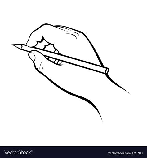 Hand holding pencil Royalty Free Vector Image - VectorStock