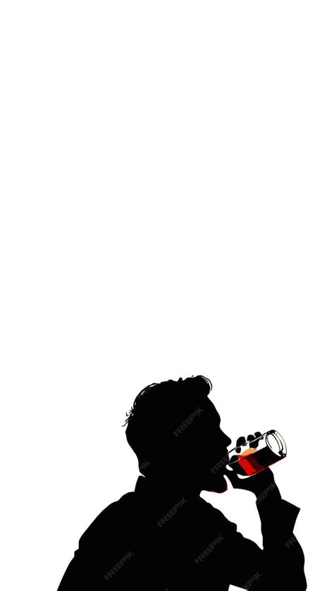 Premium Vector | Silhouette of a man drinking