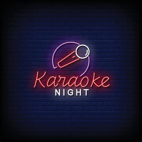 Karaoke Night Neon Sign On Brick Wall Background Vector 8023557 Vector Art at Vecteezy