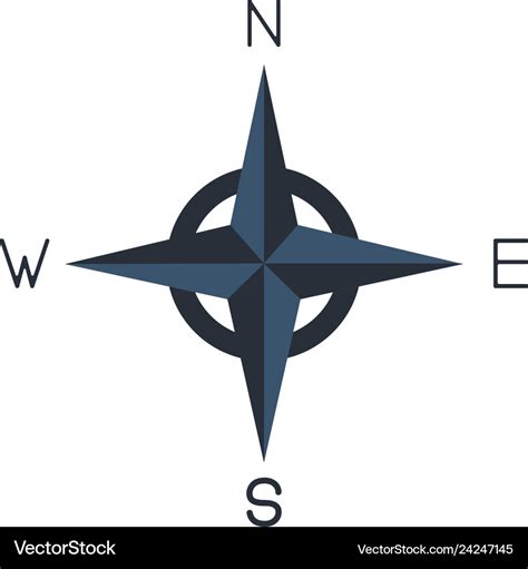 Compass icon compass with north south east and Vector Image