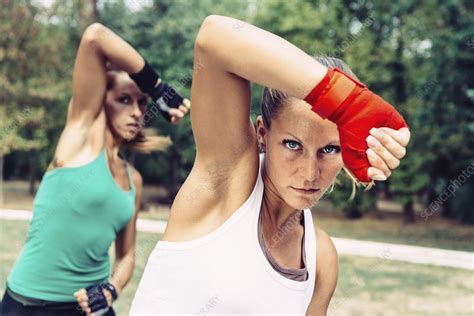 Kickboxing training outdoors - Stock Image - F024/8739 - Science Photo ...