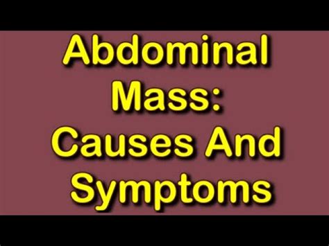 Abdominal Mass: Causes And Symptoms - YouTube