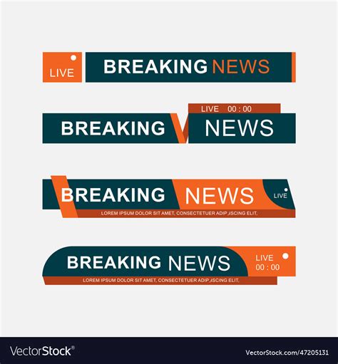 Breaking news banner Royalty Free Vector Image