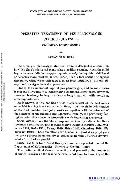 (PDF) Operative Treatment of Pes Planovalgus Staticus Juvenilis: Preliminary Communication ...