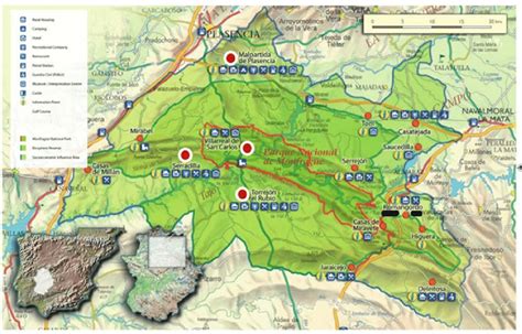 Map and geographic location of Monfragüe National Park and its... | Download Scientific Diagram